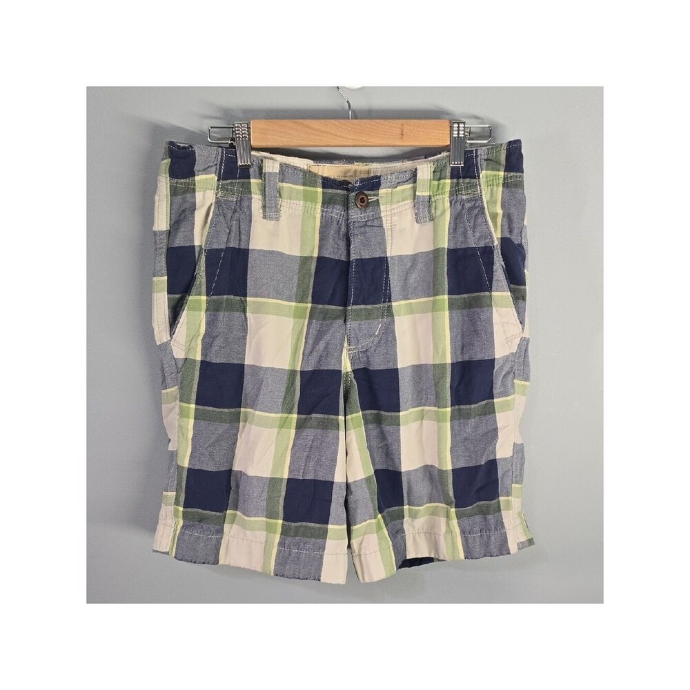 Hollister Shorts Men's Size 31 Plaid Flat Front Pacific Merchants Button-fly Y2k